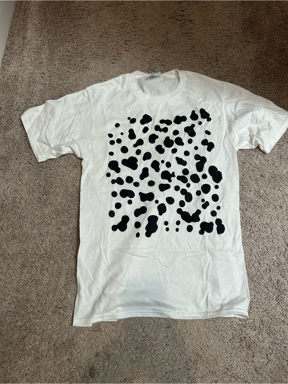 White Spot Print T-Shirt- Dalmation costume
